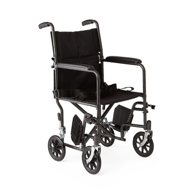 Medline Basic Aluminum Transport Chair with 8" Wheels